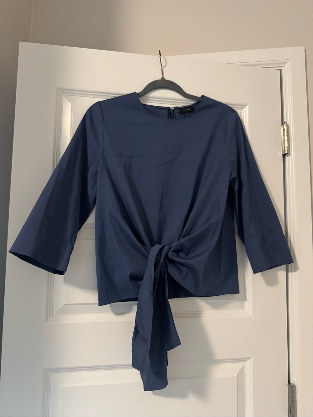 Women's Navy Tie-Front Blouse
